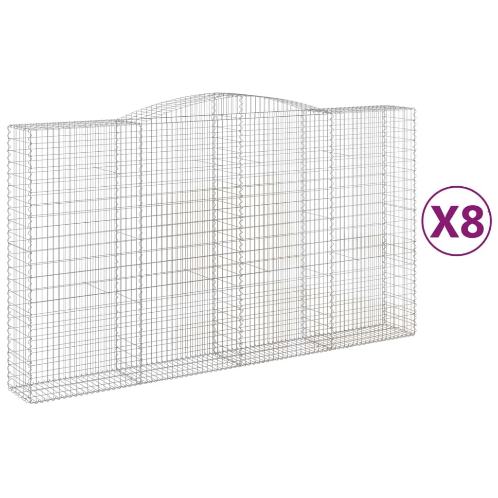 vidaXL Oblúkový gabionový kôš 8 ks 400x50x220/240cm pozinkované železo