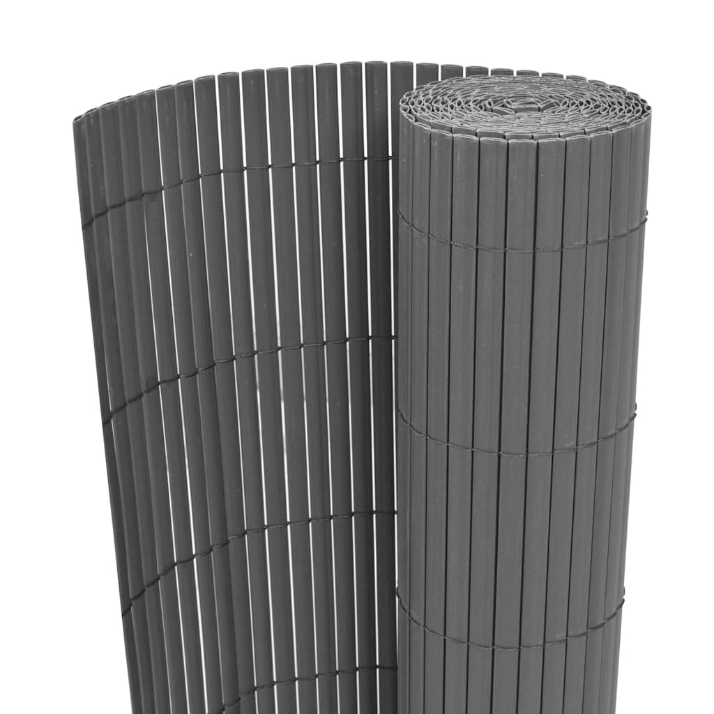vidaXL Obojstranný záhradný plot PVC 150x500 cm sivý