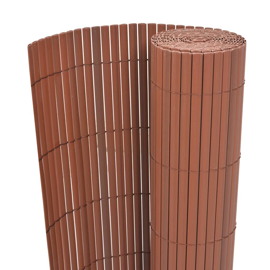 vidaXL Obojstranný záhradný plot PVC 90x500 cm hnedý