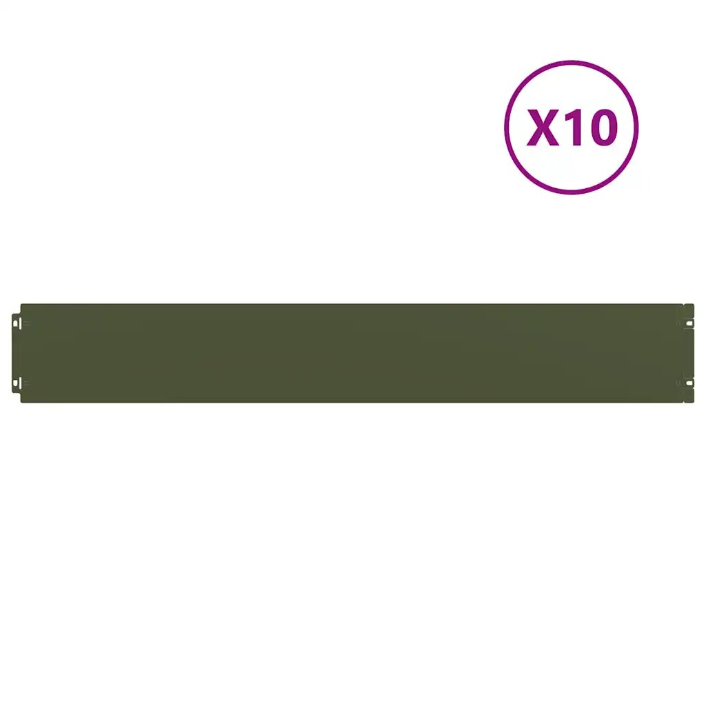 vidaXL Obrubník trávnika 10 ks 15 x 103 cm Olivovo zelená