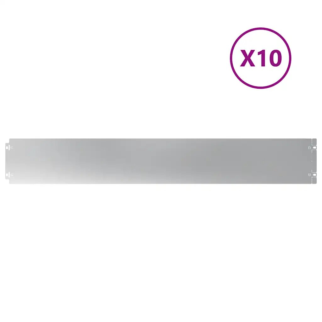 vidaXL Obrubník trávnika 10 ks 15 x 103 cm Pozinkovaná oceľ Strieborná
