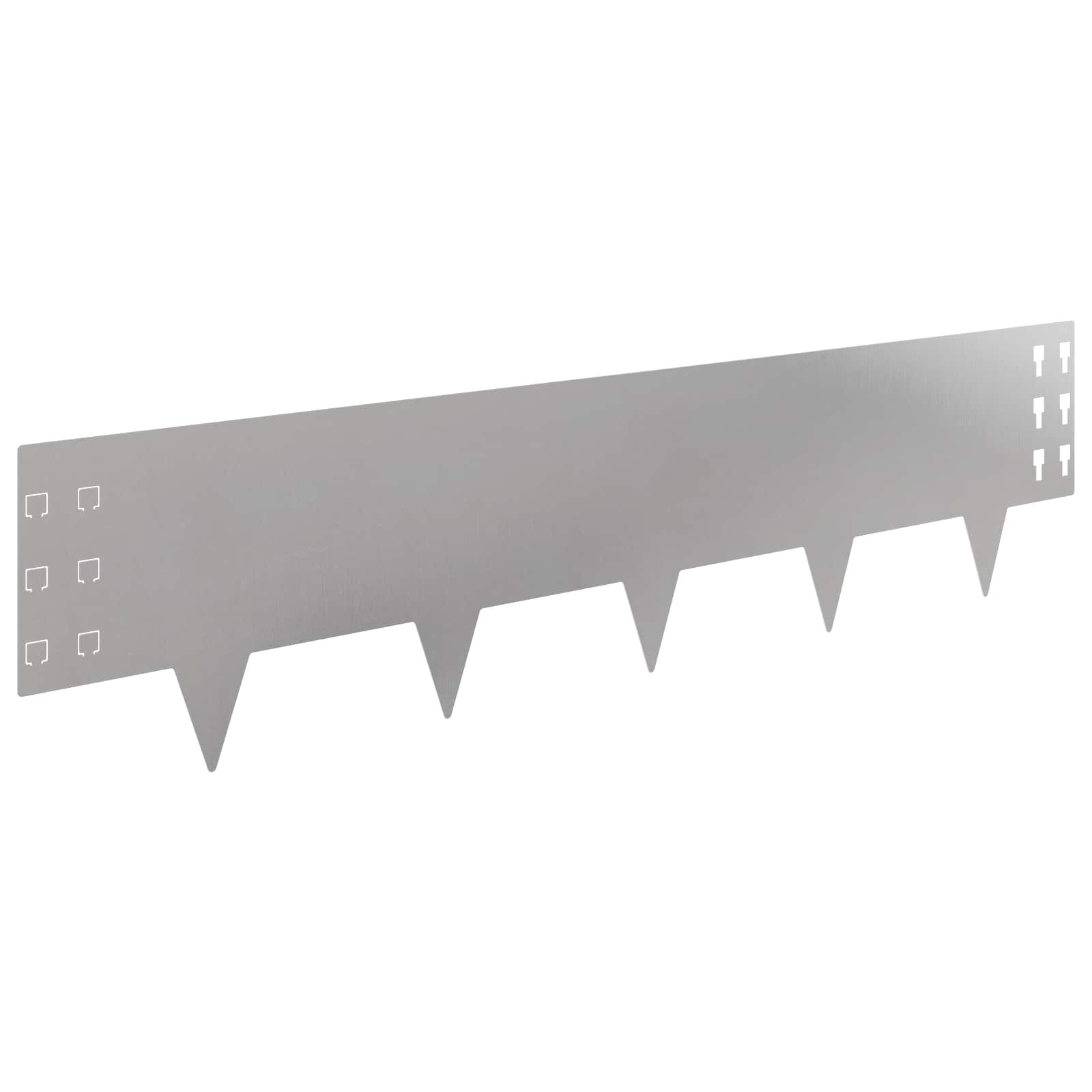 vidaXL Obrubník trávnika 30 ks 100 x 25 cm Oceľ Strieborná