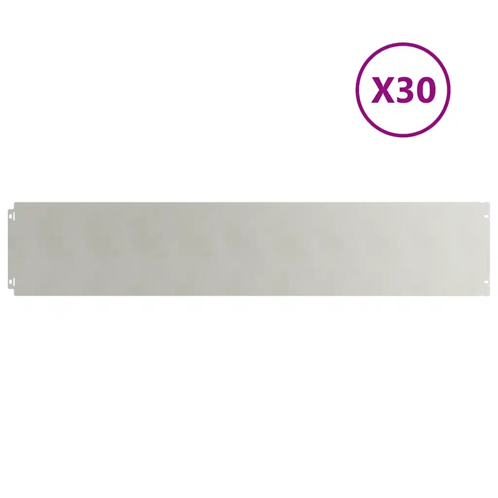 vidaXL Obruby trávnika 30 ks 20x103 cm Nerez