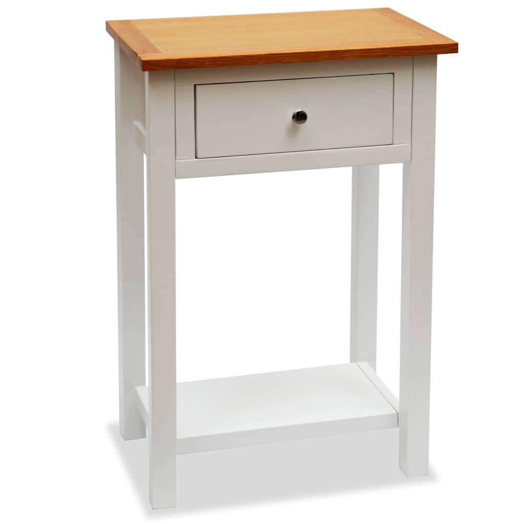 vidaXL Odkladací stolík 50x32x75 cm dubový masív
