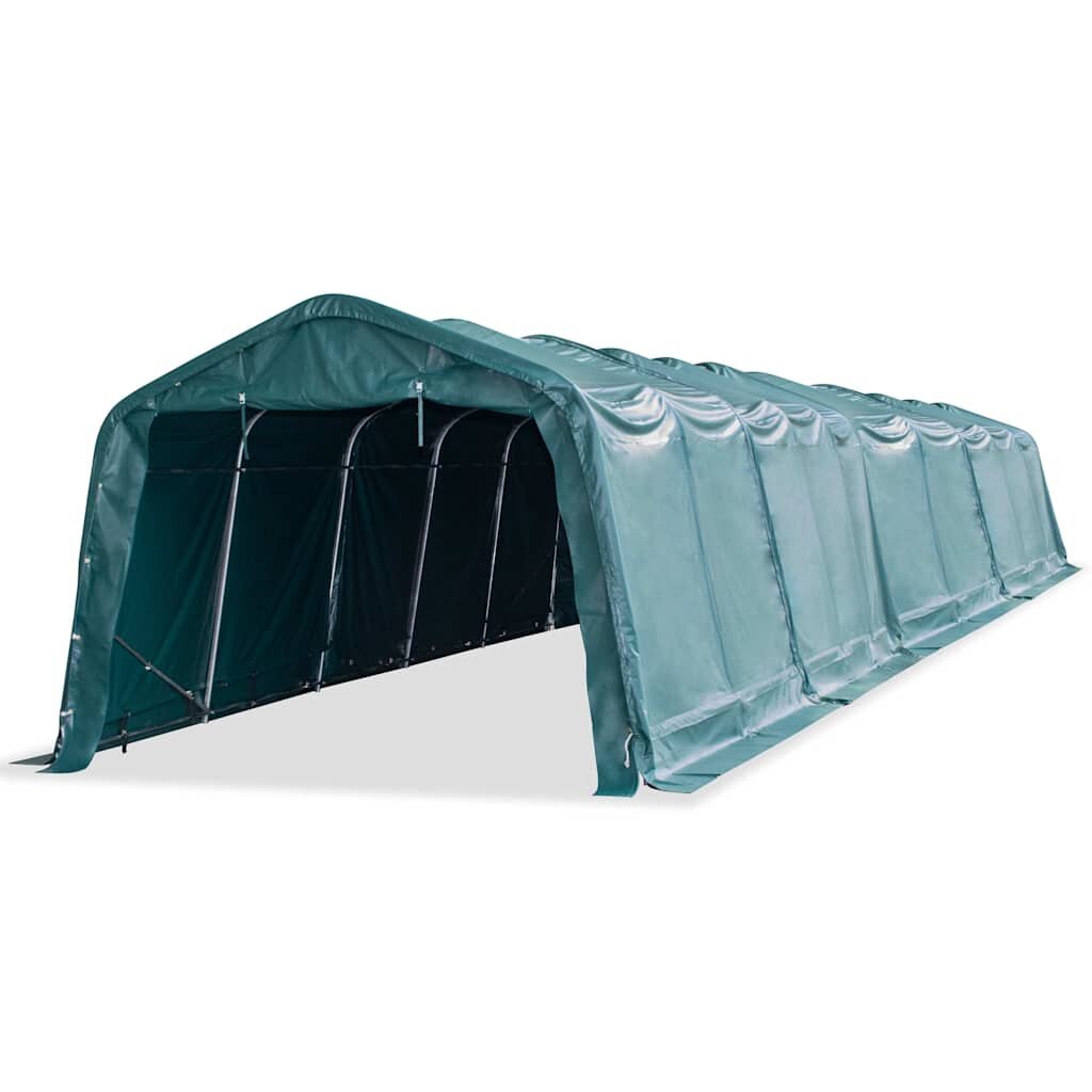 vidaXL Odnímateľný prístrešok pre dobytok PVC 550 g/m² 33x16 m zelený