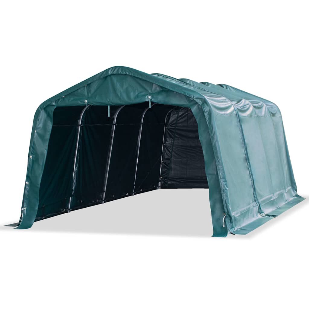 vidaXL Odnímateľný prístrešok pre dobytok PVC 550 g/m² 33x64 m zelený