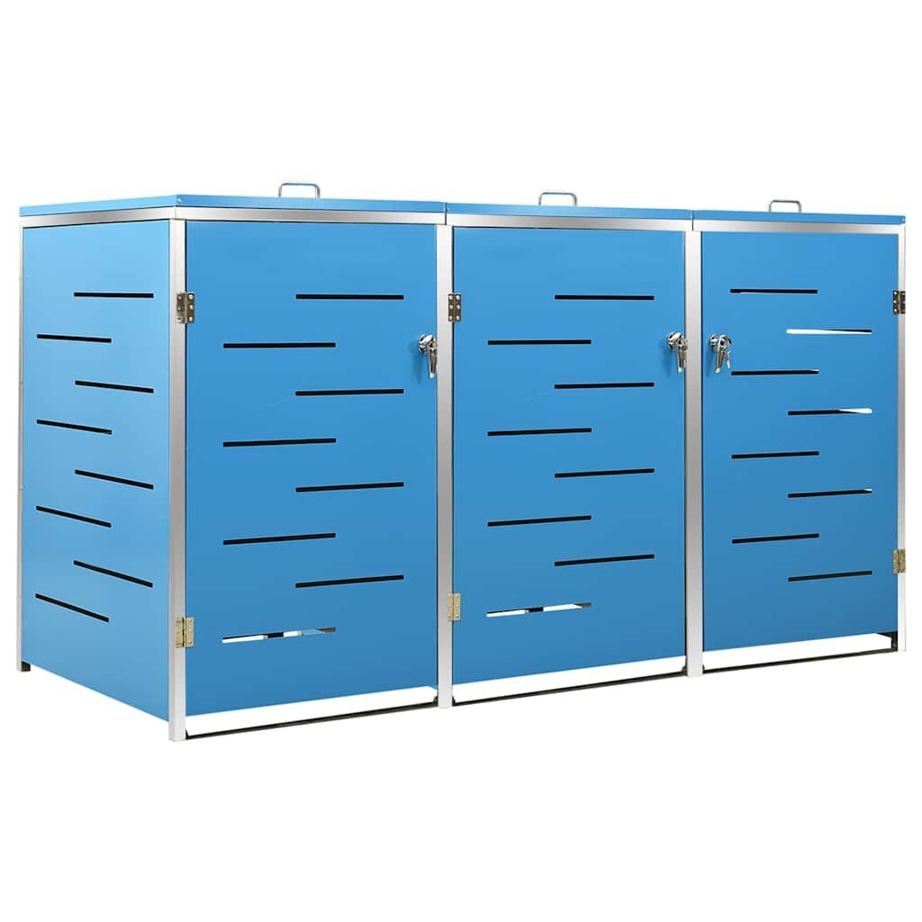 vidaXL Ohrada na 3 odpadkové koše 207x775x115 cm nehrdzavejúca oceľ