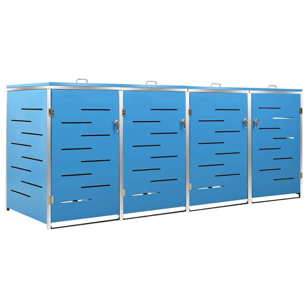 vidaXL Ohrada na 4 odpadkové koše 2765x775x115 cm nerezová oceľ