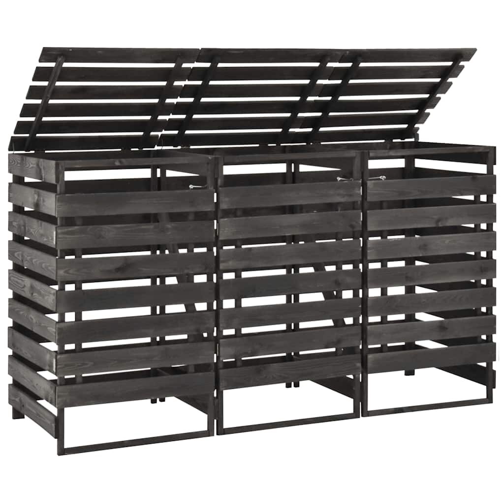 vidaXL Ohrada na tri odpadkové koše 210x75x121 cm borovica s náterom