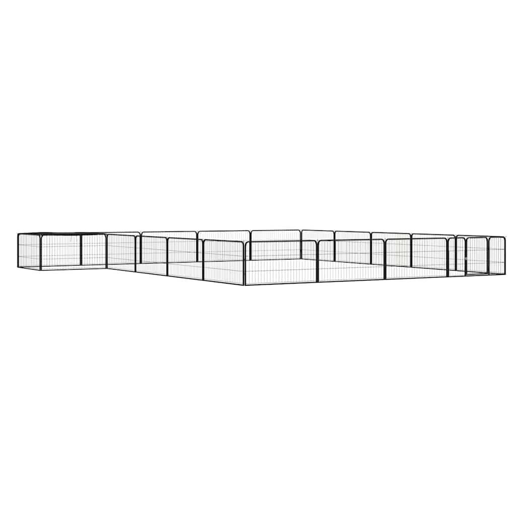 vidaXL Ohrádka pre psov 20 panelov čierna 100x50 cm práškovaná oceľ