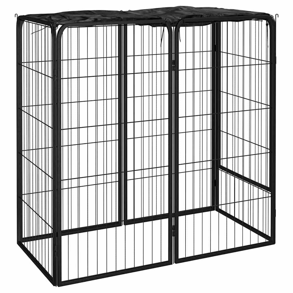 vidaXL Ohrádka pre psov 6 panelov čierna 50x100 cm práškovaná oceľ