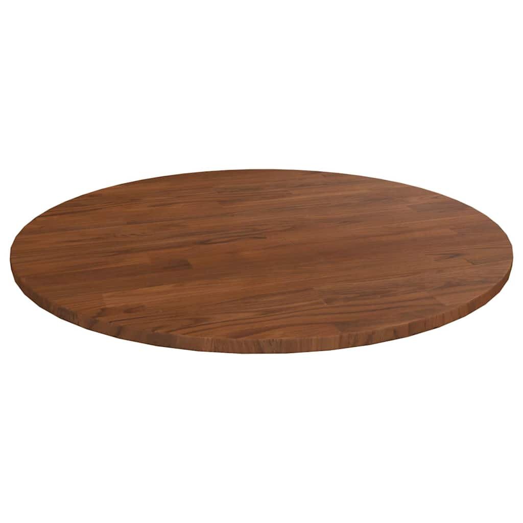 vidaXL Okrúhla stolová doska tmavohnedá Ø60x15cm ošetrený masívny dub