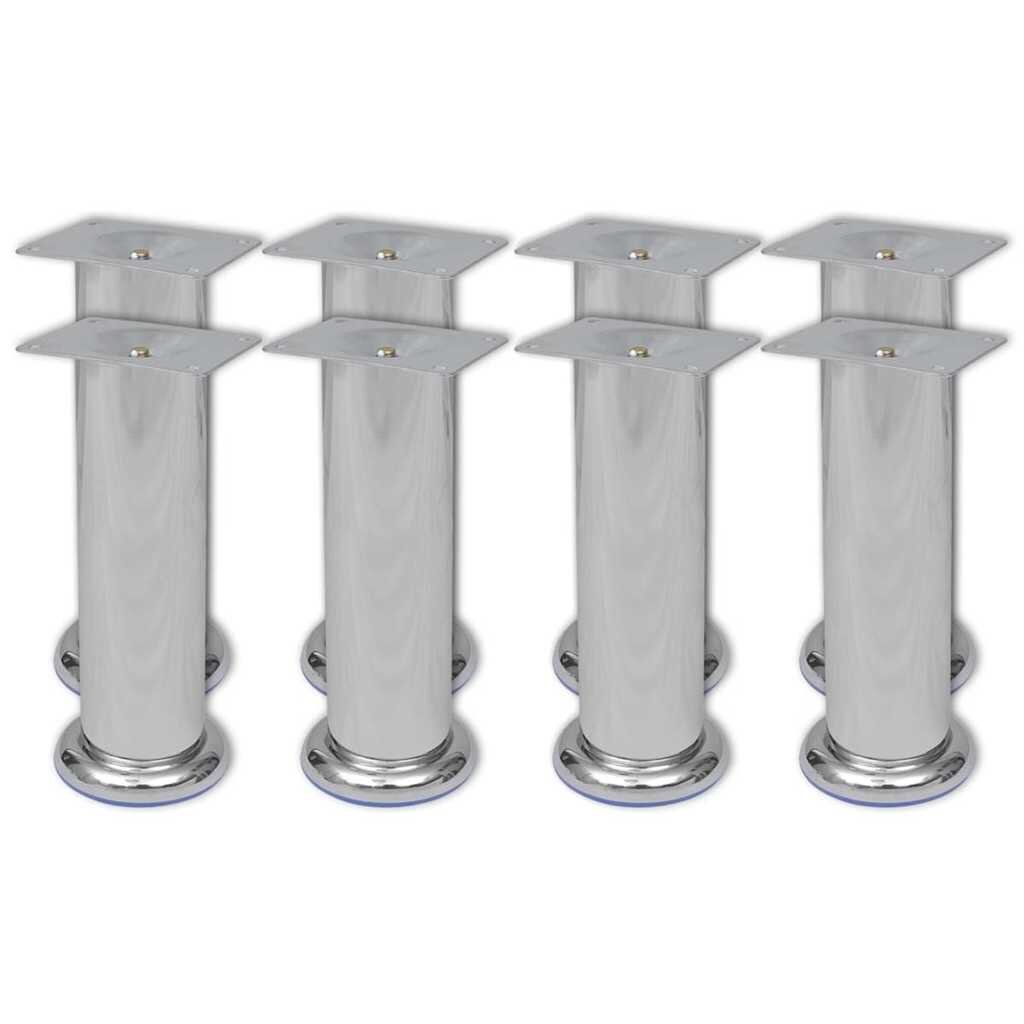 vidaXL Okrúhle nohy na pohovku 8 ks 180 mm chrómové