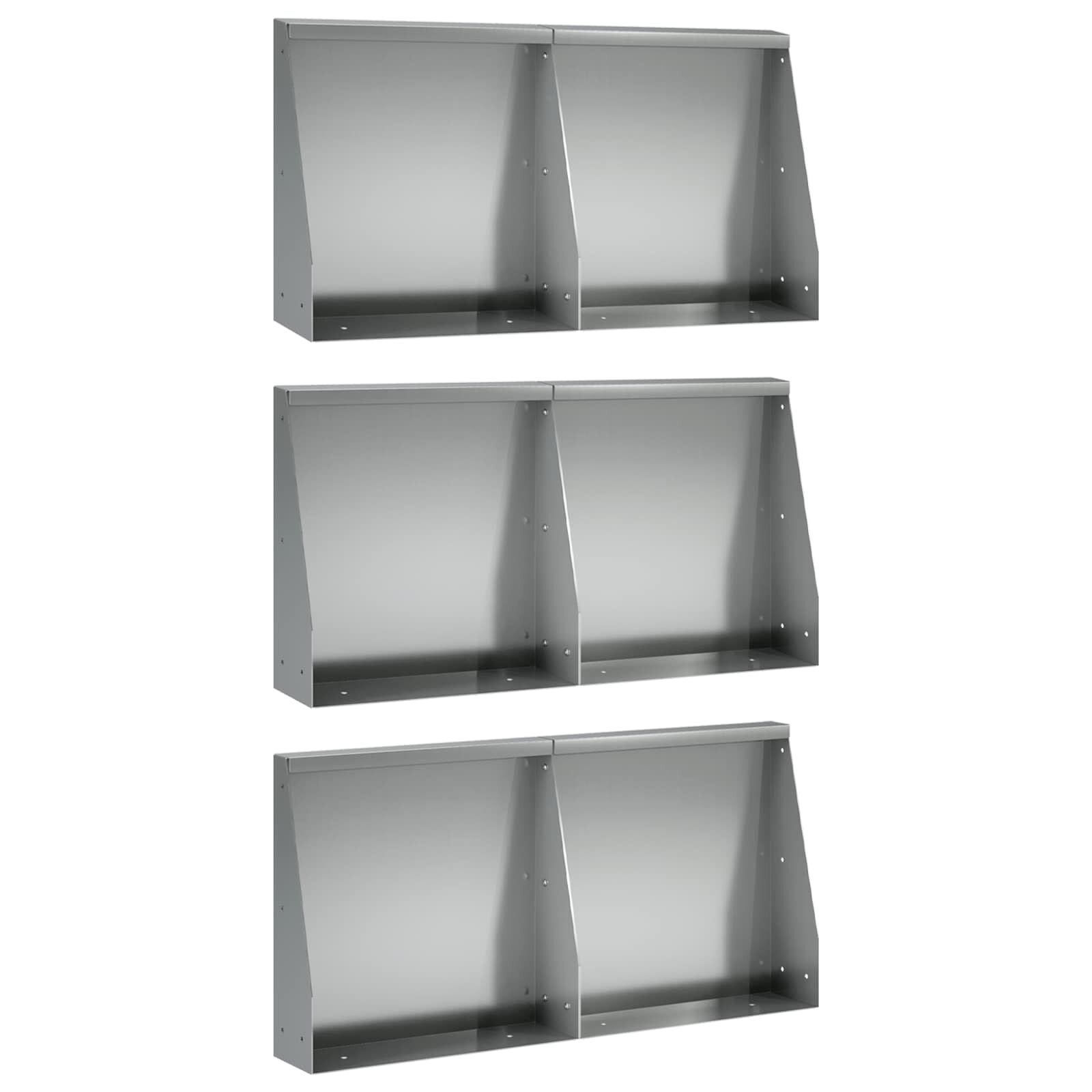 vidaXL Oporný múr 6 ks 40 x 12 x 30 cm Pozinkovaná oceľ Strieborná