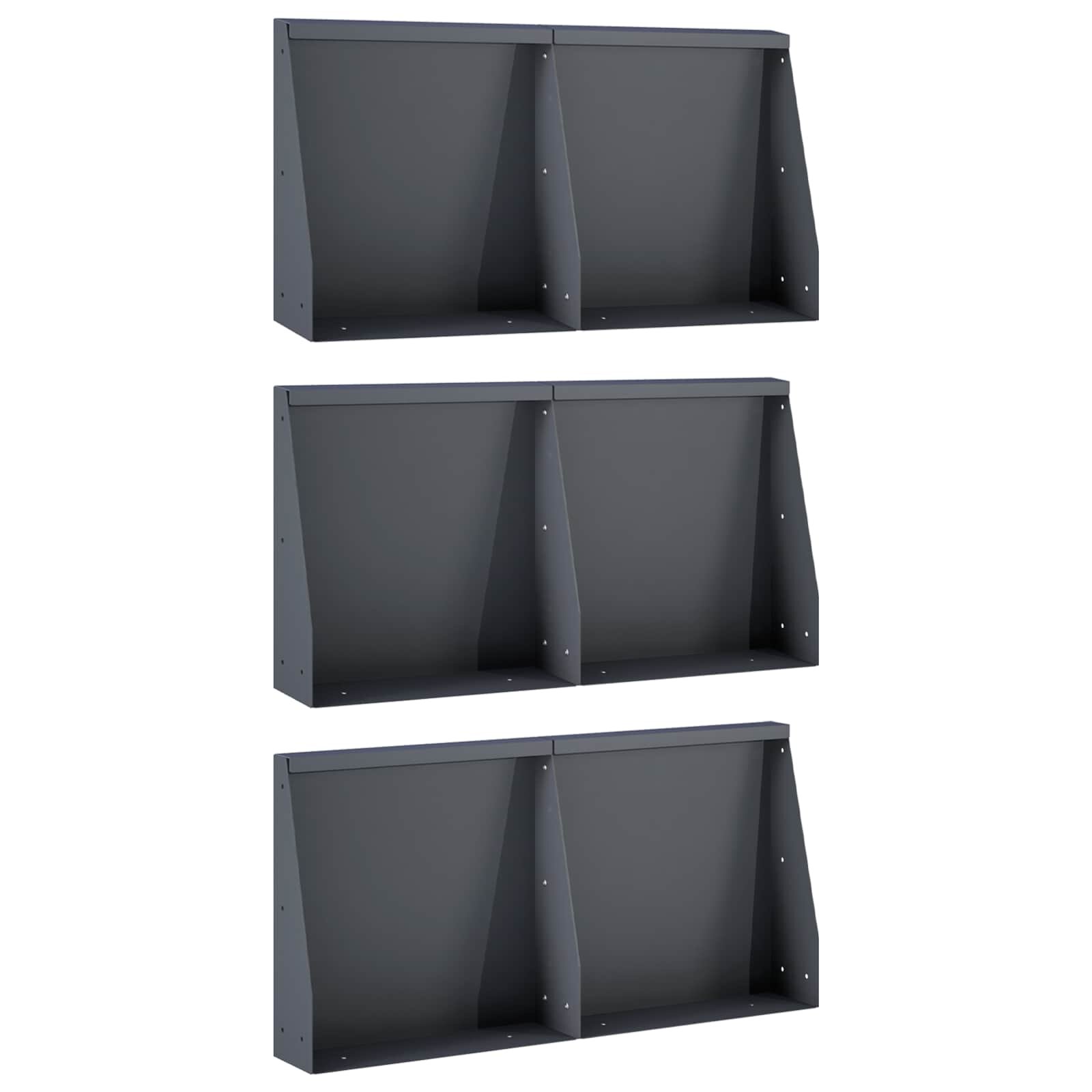 vidaXL Oporný múr 6 ks 40 x 12 x 40 cm Oceľ Antracitová