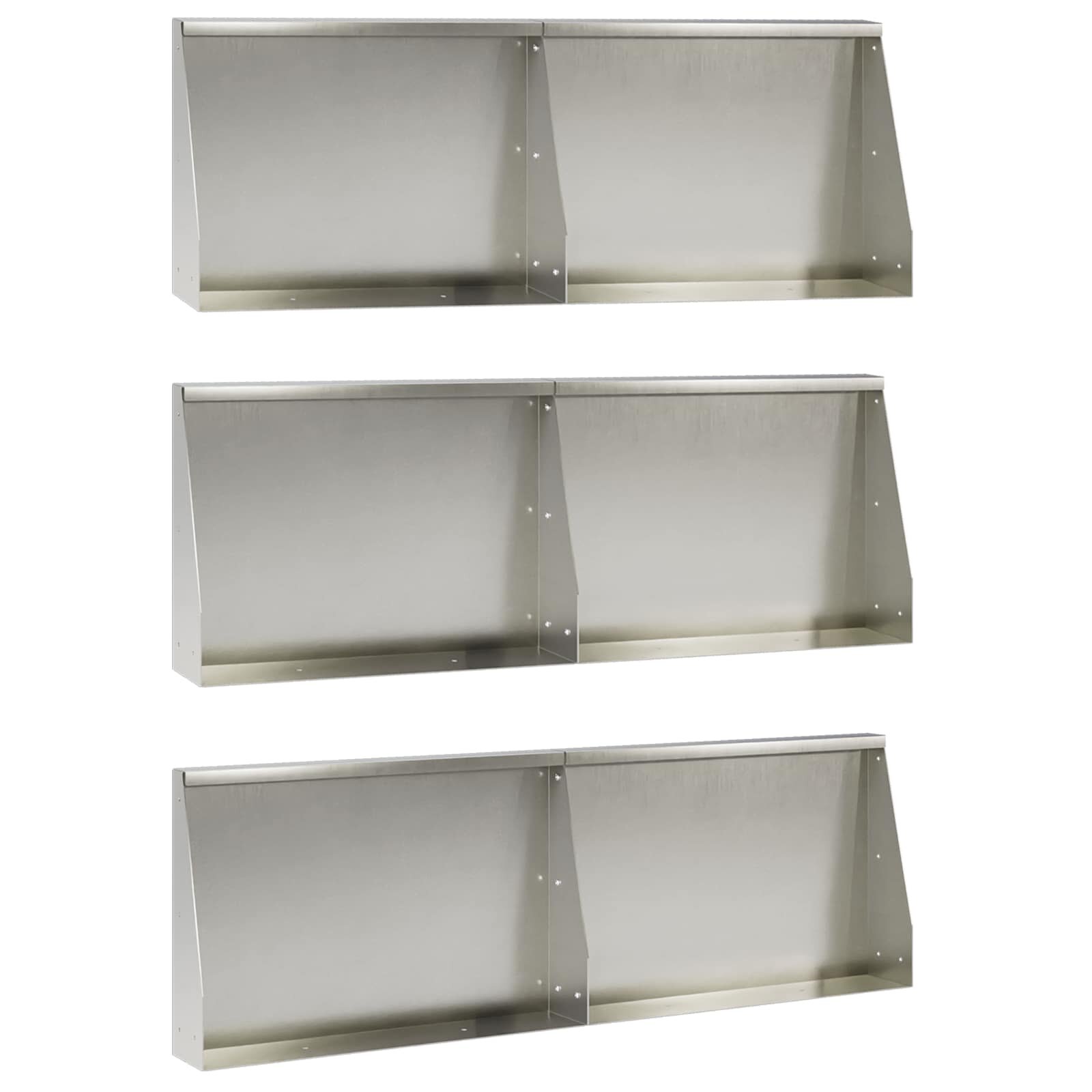 vidaXL Oporný múr 6 ks 60 x 12 x 30 cm Nehrdzavejúca oceľ Strieborná