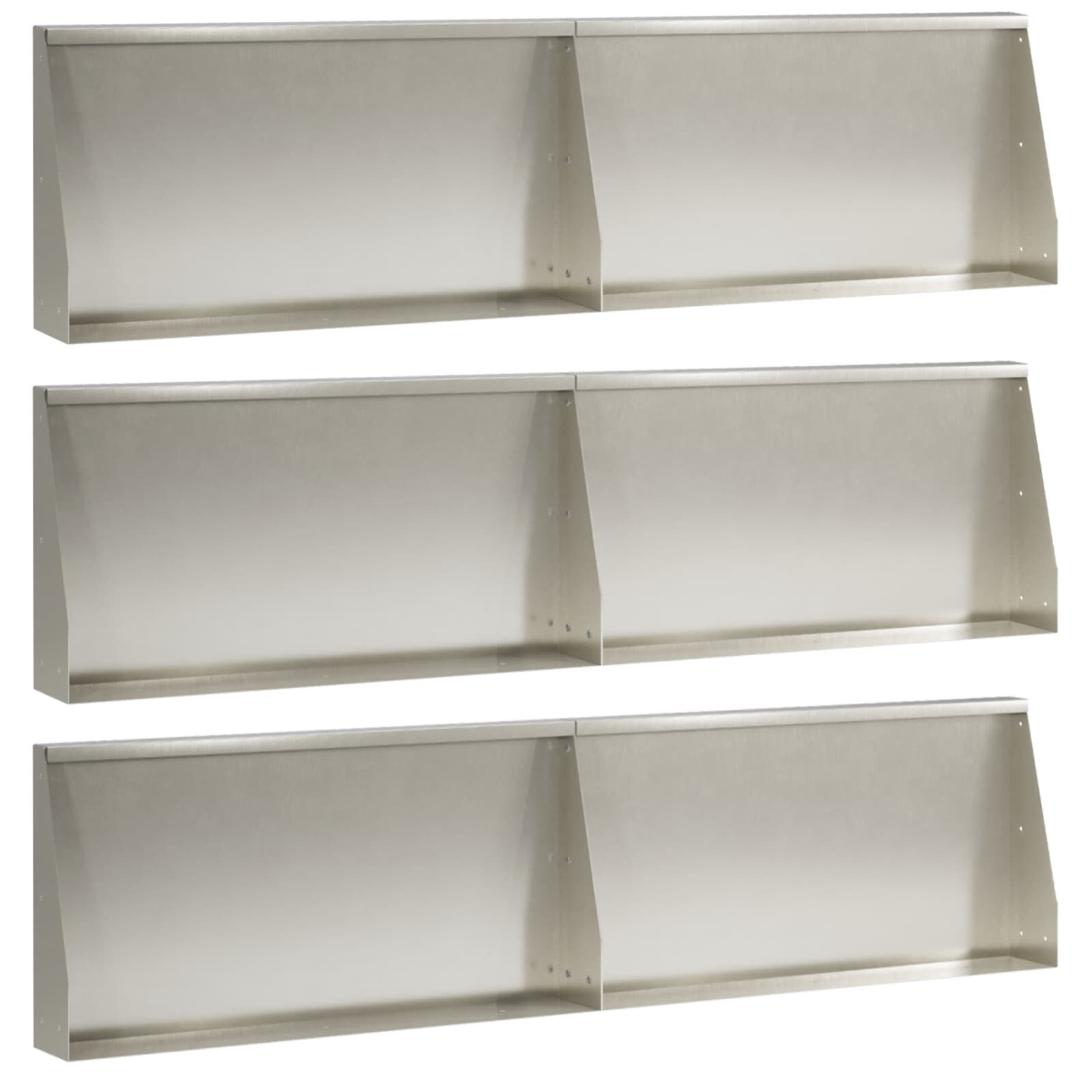 vidaXL Oporný múr 6 ks 80 x 12 x 50 cm Nehrdzavejúca oceľ Strieborná