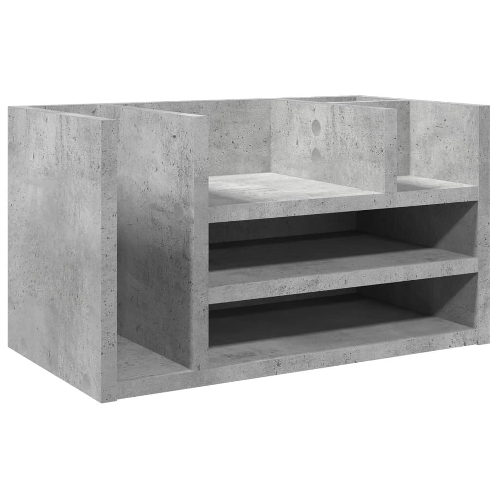 vidaXL Organizér na stôl betónovosivý 445x24x25 cm kompozitné drevo