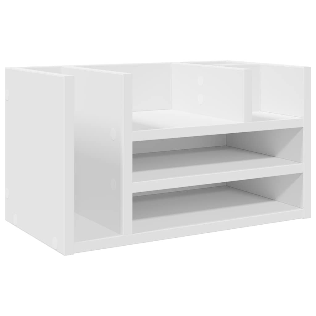 vidaXL Organizér na stôl biely 445x24x25 cm kompozitné drevo