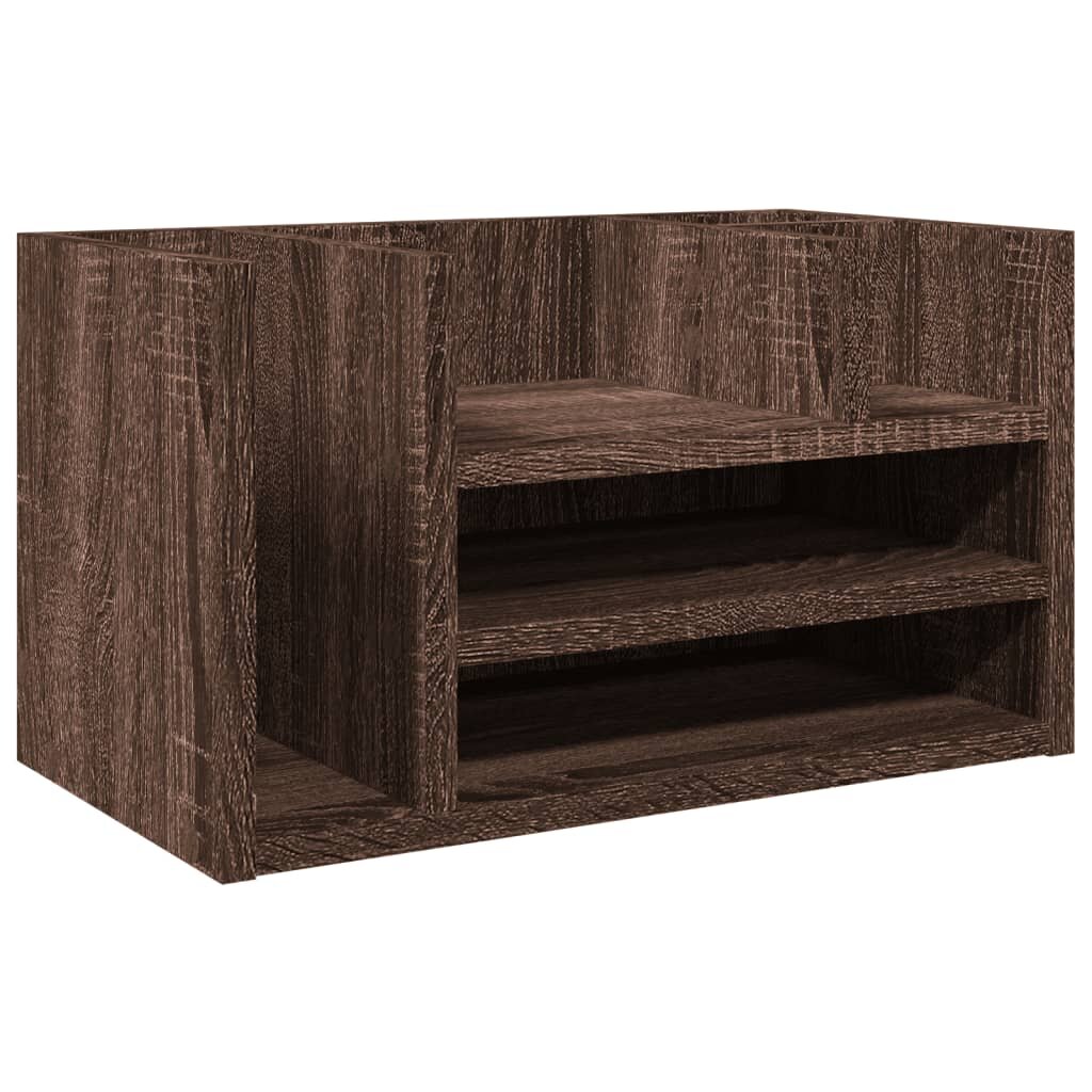 vidaXL Organizér na stôl hnedý dub 445x24x25 cm kompozitné drevo