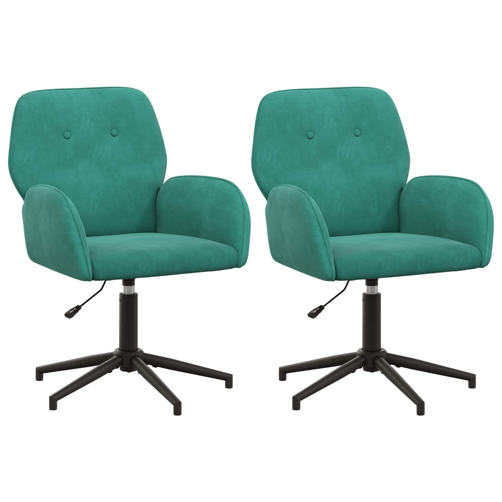 vidaXL Otáčacie stoličky k stolu 2 ks Zamat 54 x 55 x 90 cm Tyrkysová