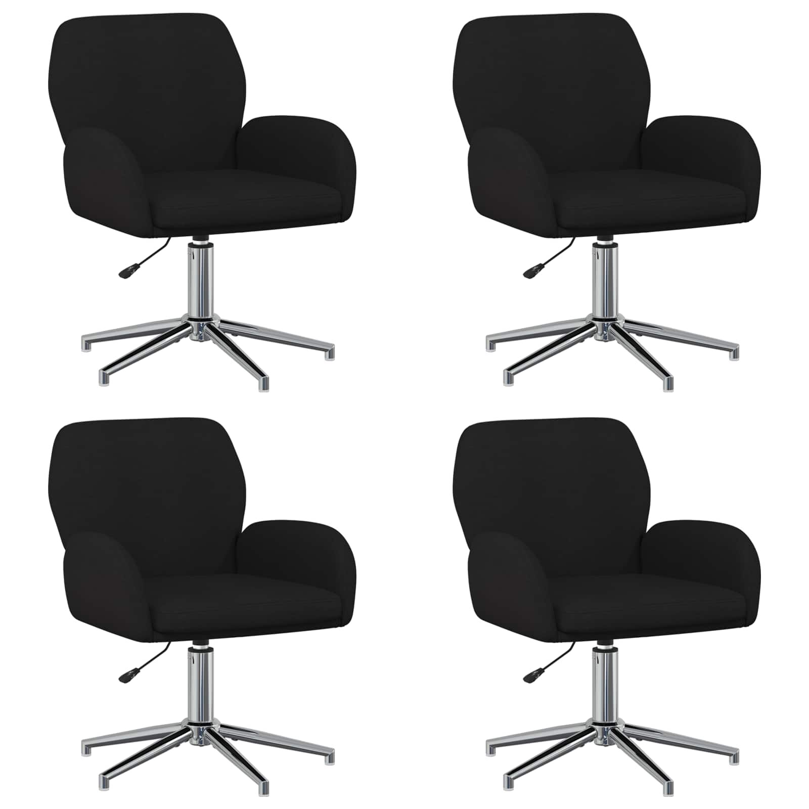 vidaXL Otáčacie stoličky k stolu 4 ks 54 x 58 x 90 cm Čierna Látka