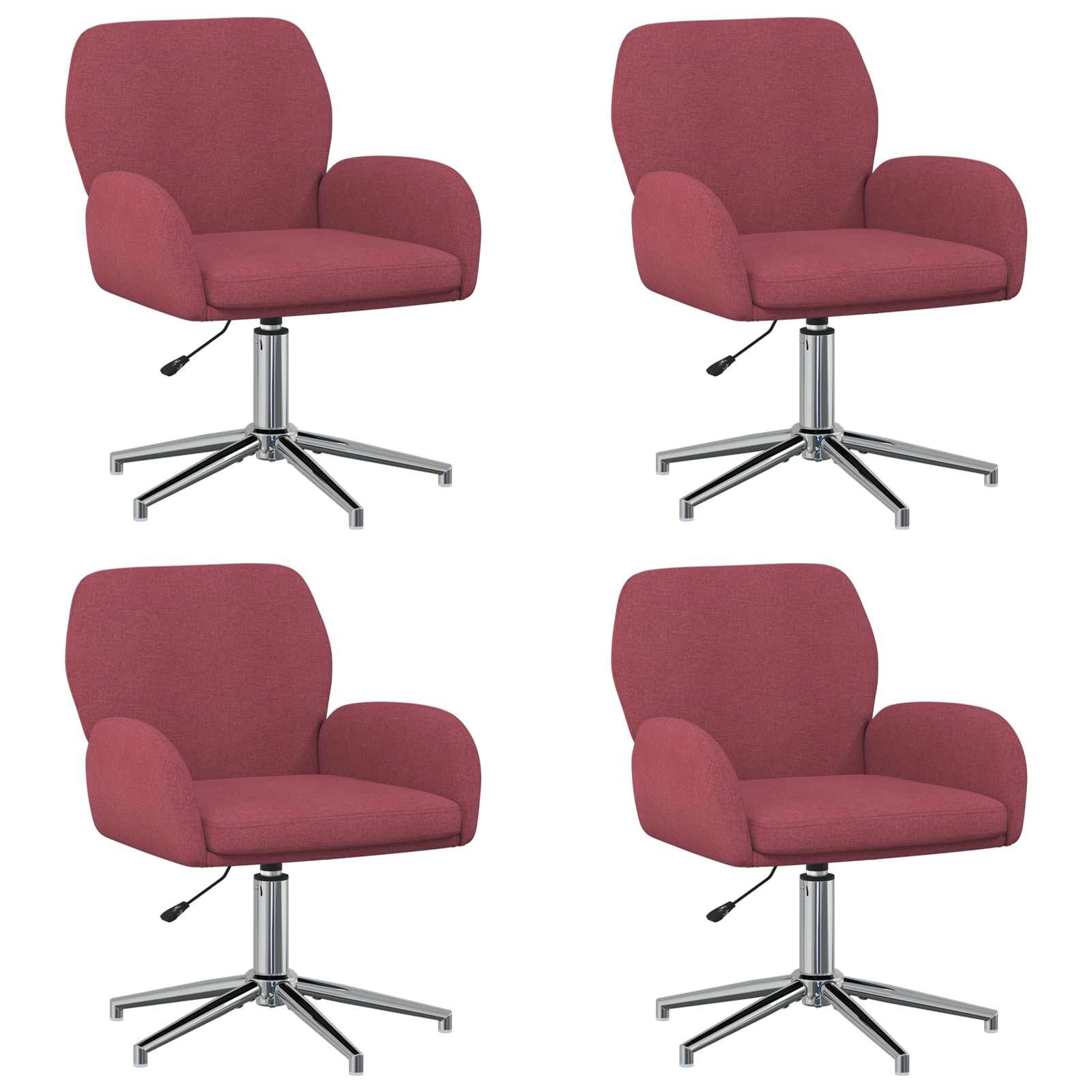 vidaXL Otáčacie stoličky k stolu 4 ks 54 x 58 x 90 cm Víno červené