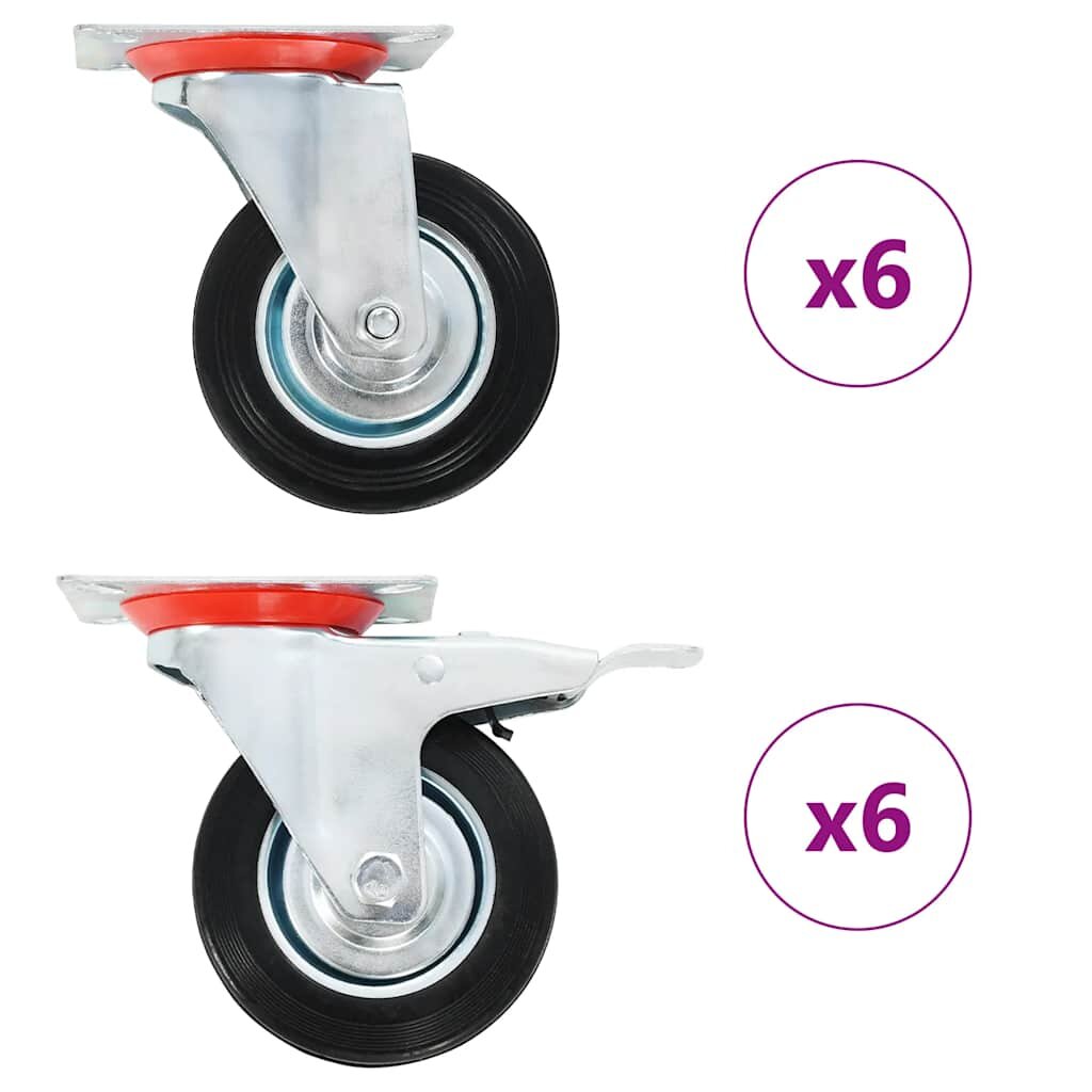 vidaXL Otočné kolieska 12 ks 100 mm