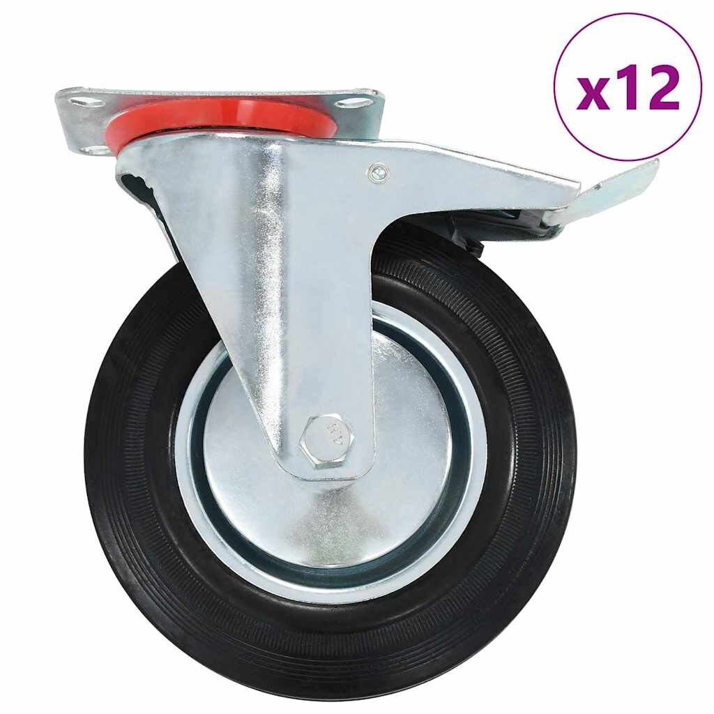 vidaXL Otočné kolieska 12 ks 200 mm