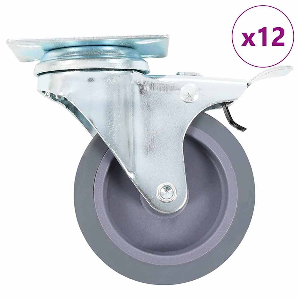 vidaXL Otočné kolieska 12 ks 75 mm