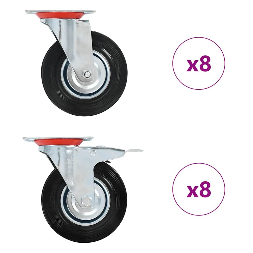 vidaXL Otočné kolieska 16 ks 125 mm