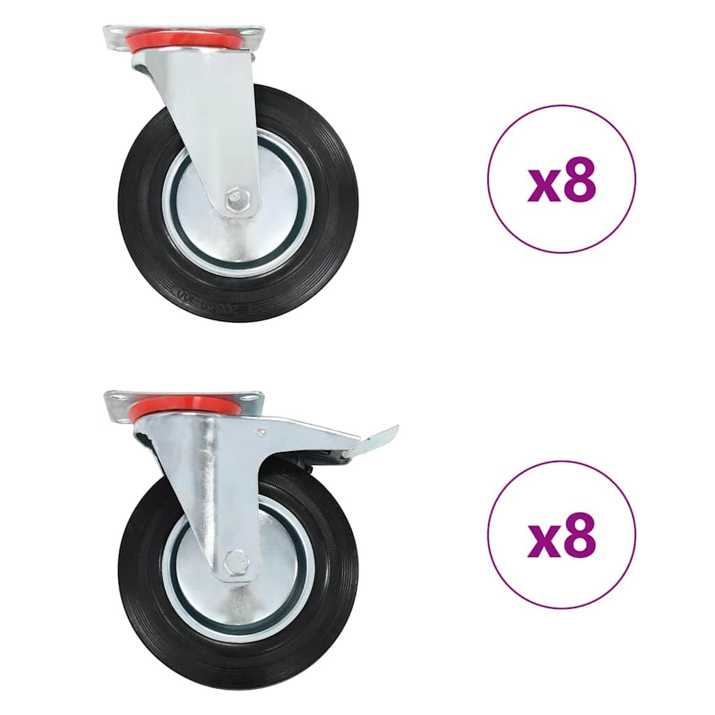 vidaXL Otočné kolieska 16 ks 200 mm