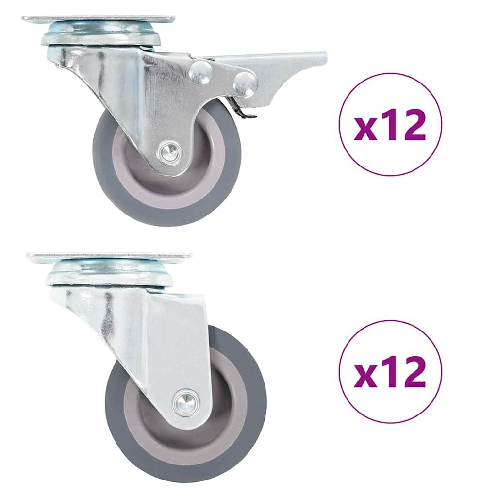vidaXL Otočné kolieska 24 ks 50 mm