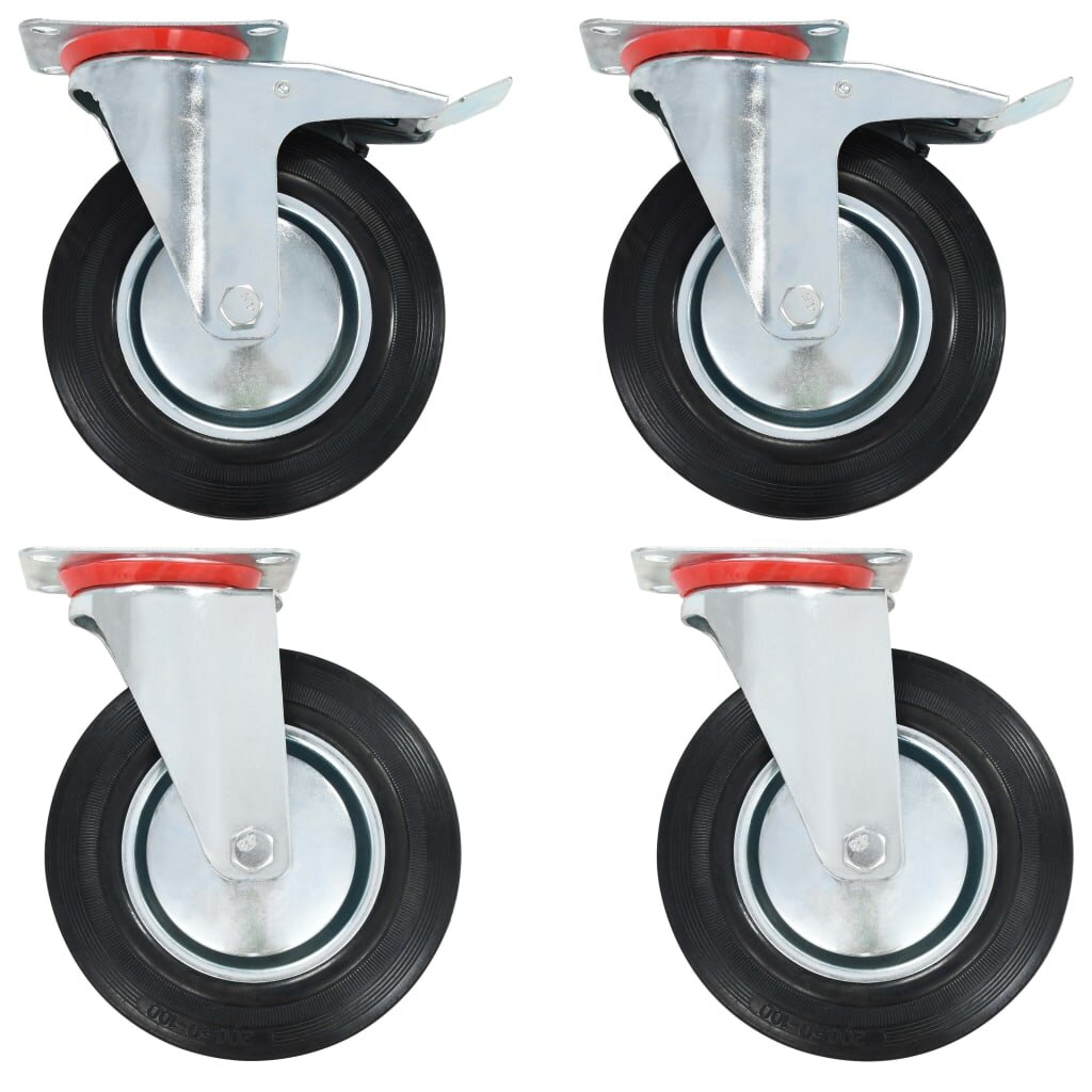 vidaXL Otočné kolieska 4 ks 200 mm