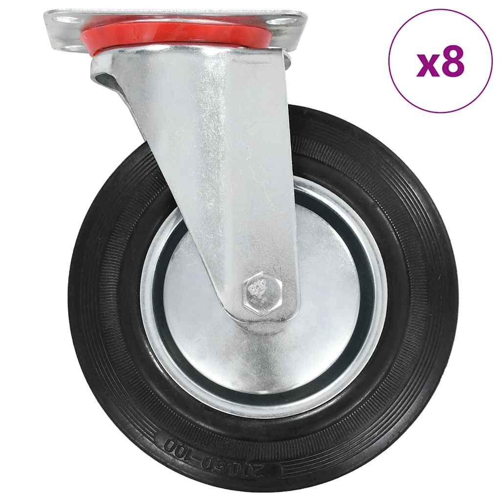 vidaXL Otočné kolieska 8 ks 200 mm