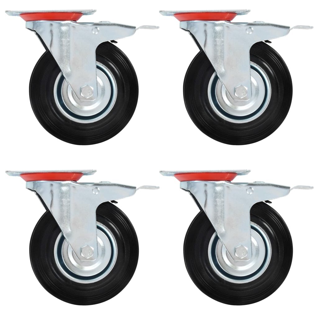 vidaXL Otočné kolieska s dvojitou brzdou 4 ks 125 mm