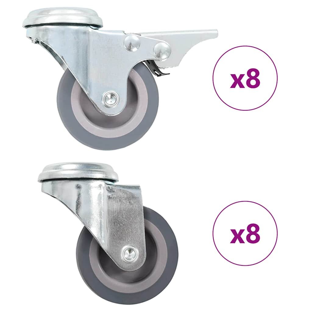 vidaXL Otočné kolieska s otvorom na skrutku 16 ks 50 mm