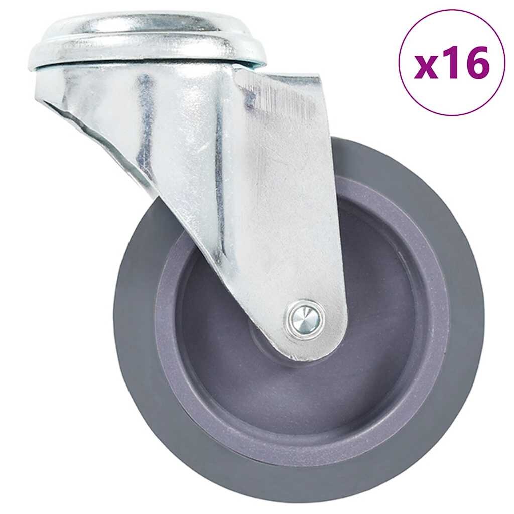 vidaXL Otočné kolieska s otvorom na skrutku 16 ks 75 mm