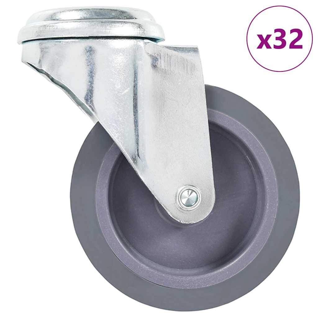vidaXL Otočné kolieska s otvorom na skrutku 32 ks 75 mm