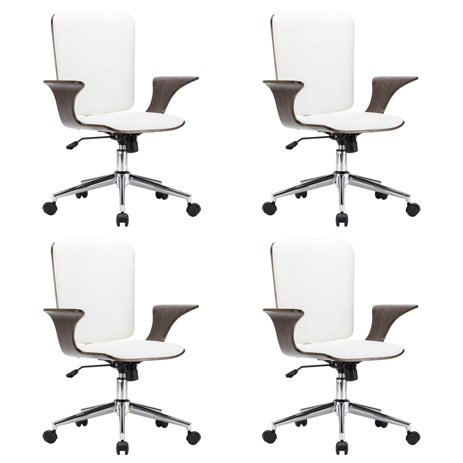 vidaXL otočné pracovné stoličky 4 ks Umelá koža 69 x 61 x 104 cm