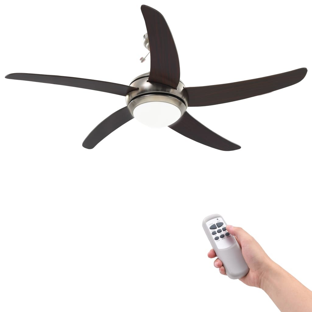 vidaXL Ozdobný stropný ventilátor s osvetlením 128 cm hnedý
