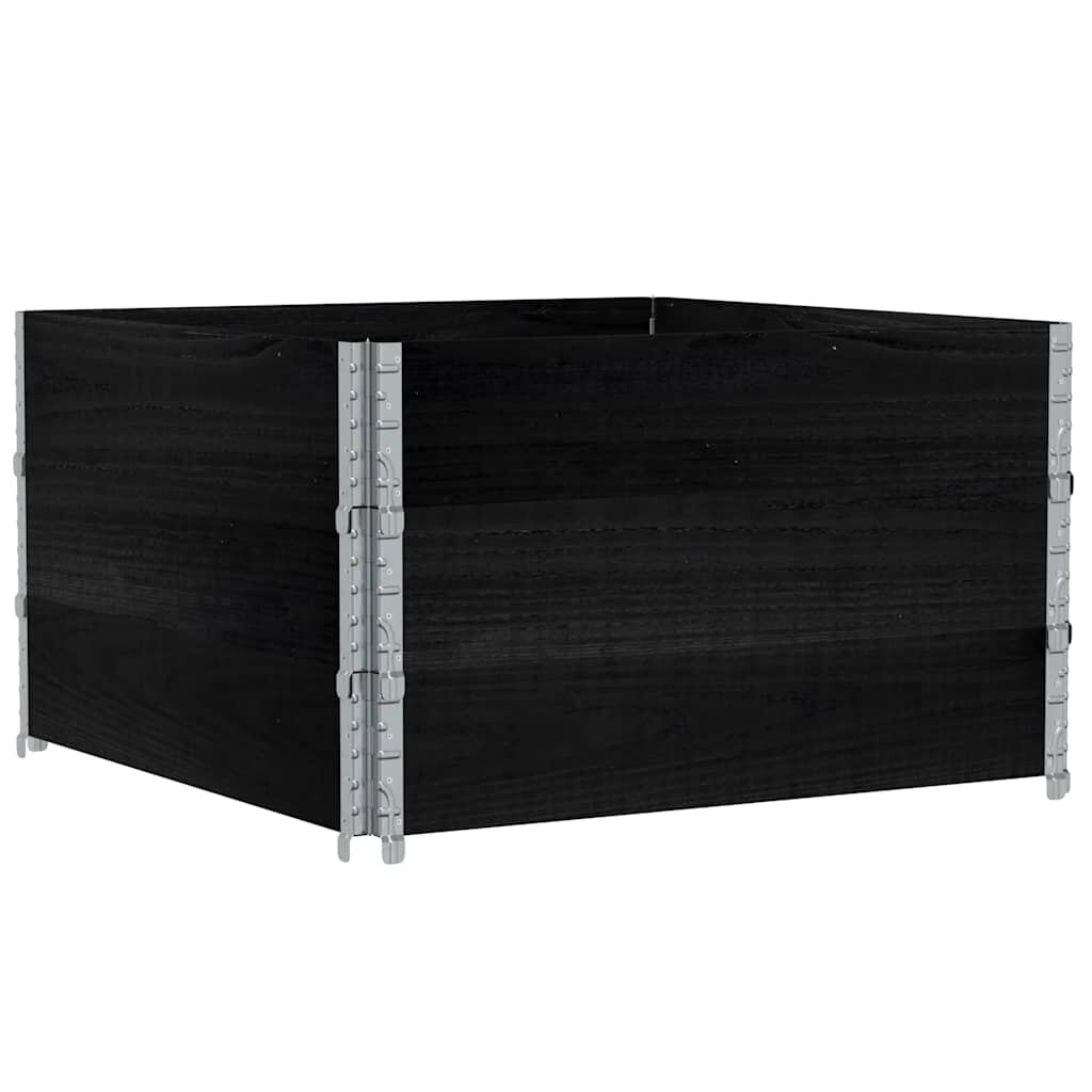 vidaXL Paletové ohrádky 3 ks čierne 100x100 cm borovicový masív