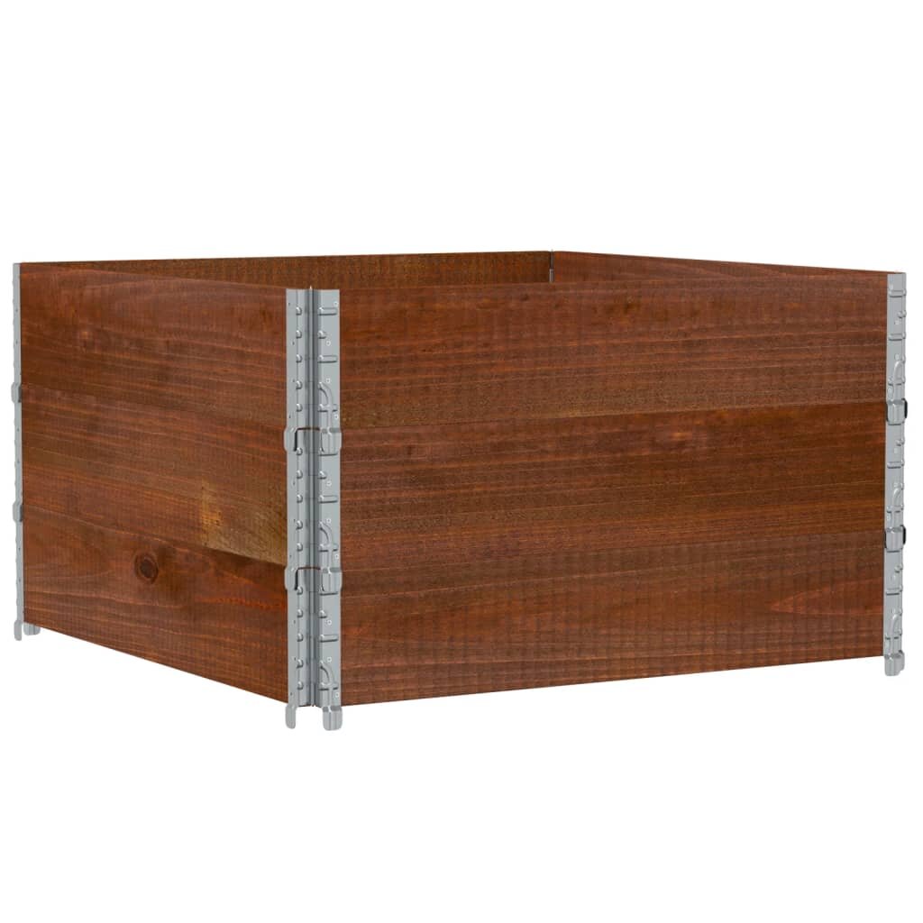 vidaXL Paletové ohrádky 3 ks hnedé 100x100 cm borovicový masív