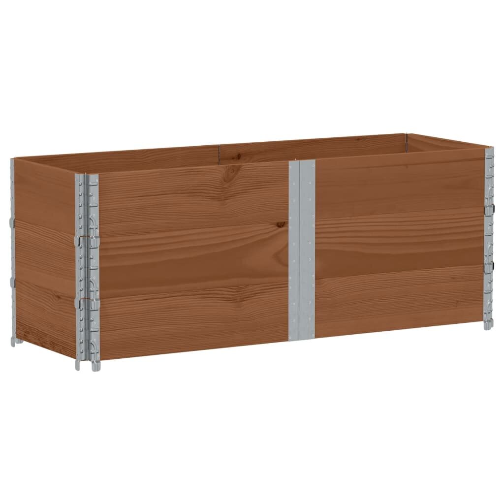 vidaXL Paletové ohrádky 3 ks hnedé 150x50 cm borovicový masív