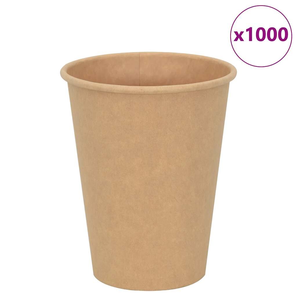 vidaXL Papierové šálky na kávu 1000 ks 12oz 300ml hnedá