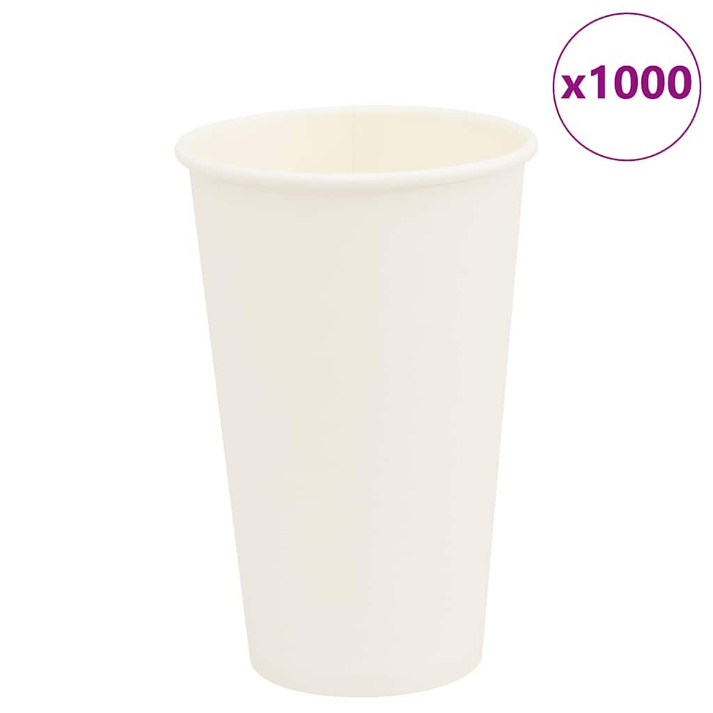 vidaXL Papierové šálky na kávu 1000 ks 16oz 400ml biela