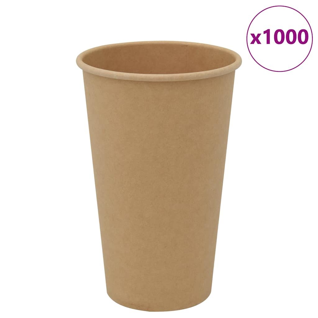 vidaXL Papierové šálky na kávu 1000 ks 16oz 400ml hnedá