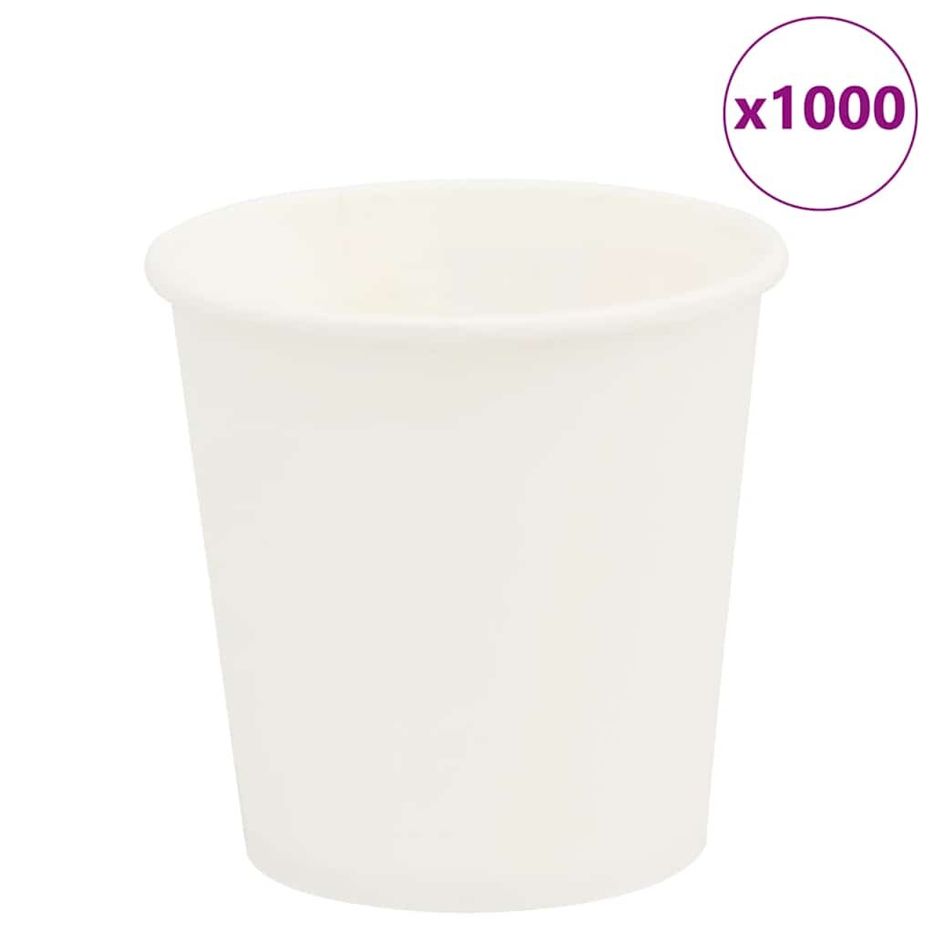 vidaXL papierové šálky na kávu 1000 ks 4oz 100ml Biela