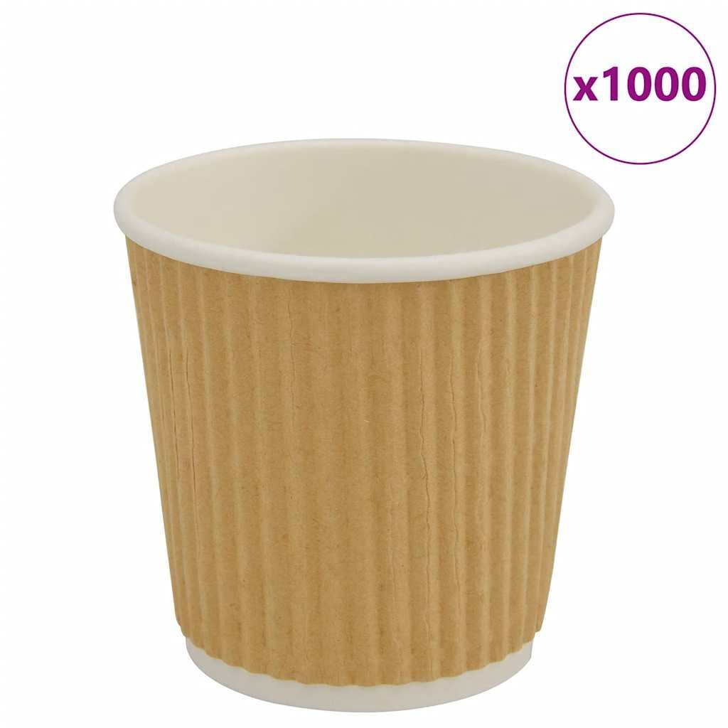 vidaXL papierové šálky na kávu 1000 ks 4oz 100ml Hnedá