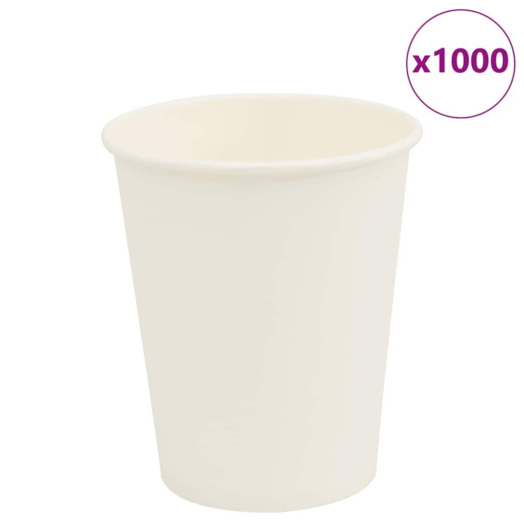 vidaXL Papierové šálky na kávu 1000 ks 8oz 200ml biela